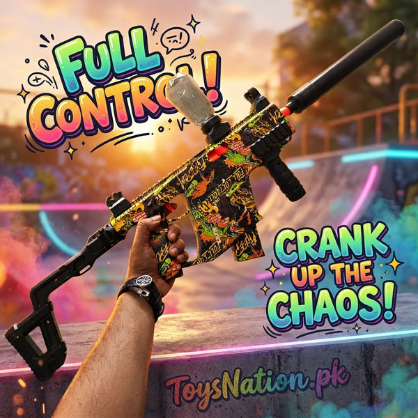 Chaos Edition Graffiti Gel Blaster Toy Gun – Electric Water Bead Shooter with Silencer