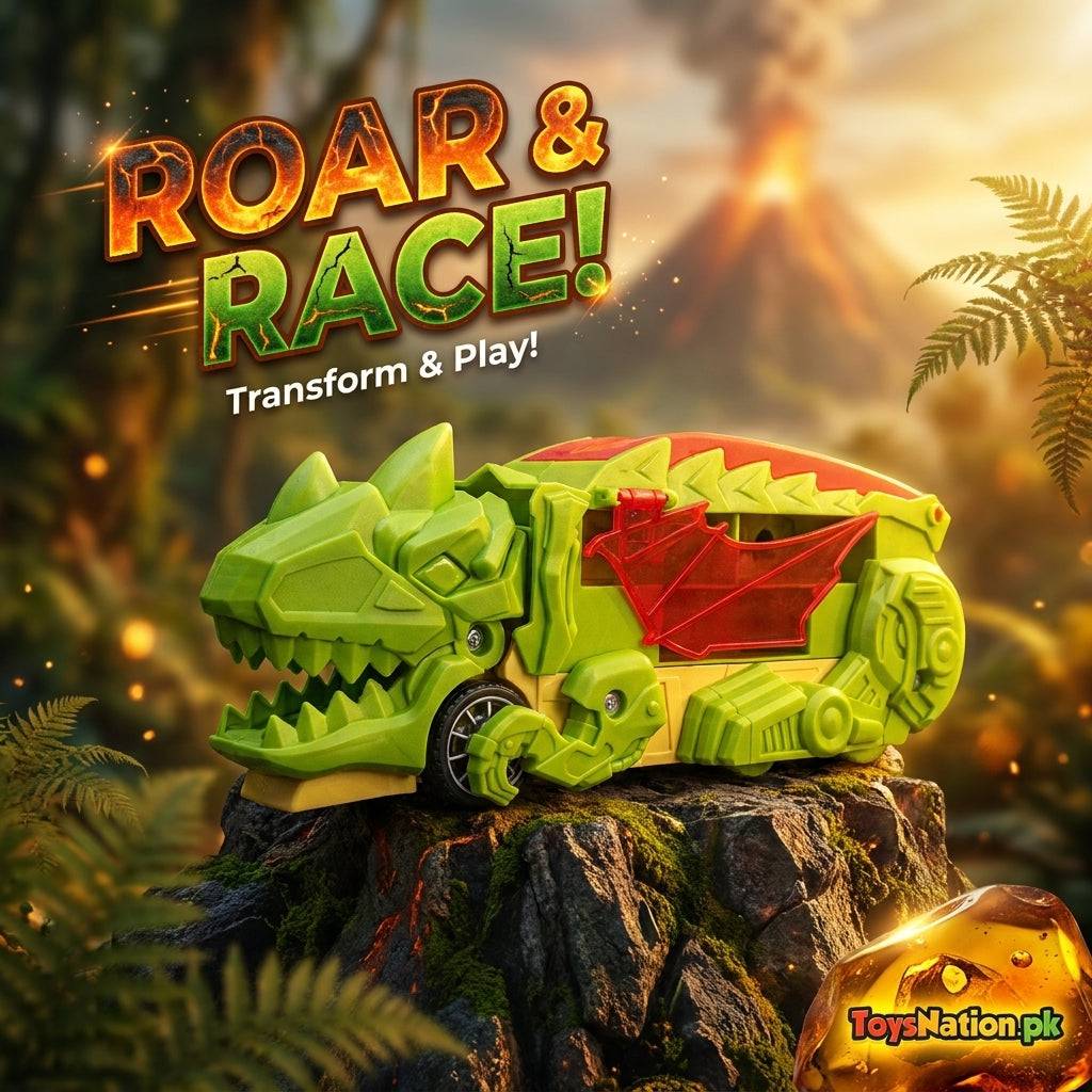 Transforming Dinosaur Car Toy – Roar Into Action Transform & Race