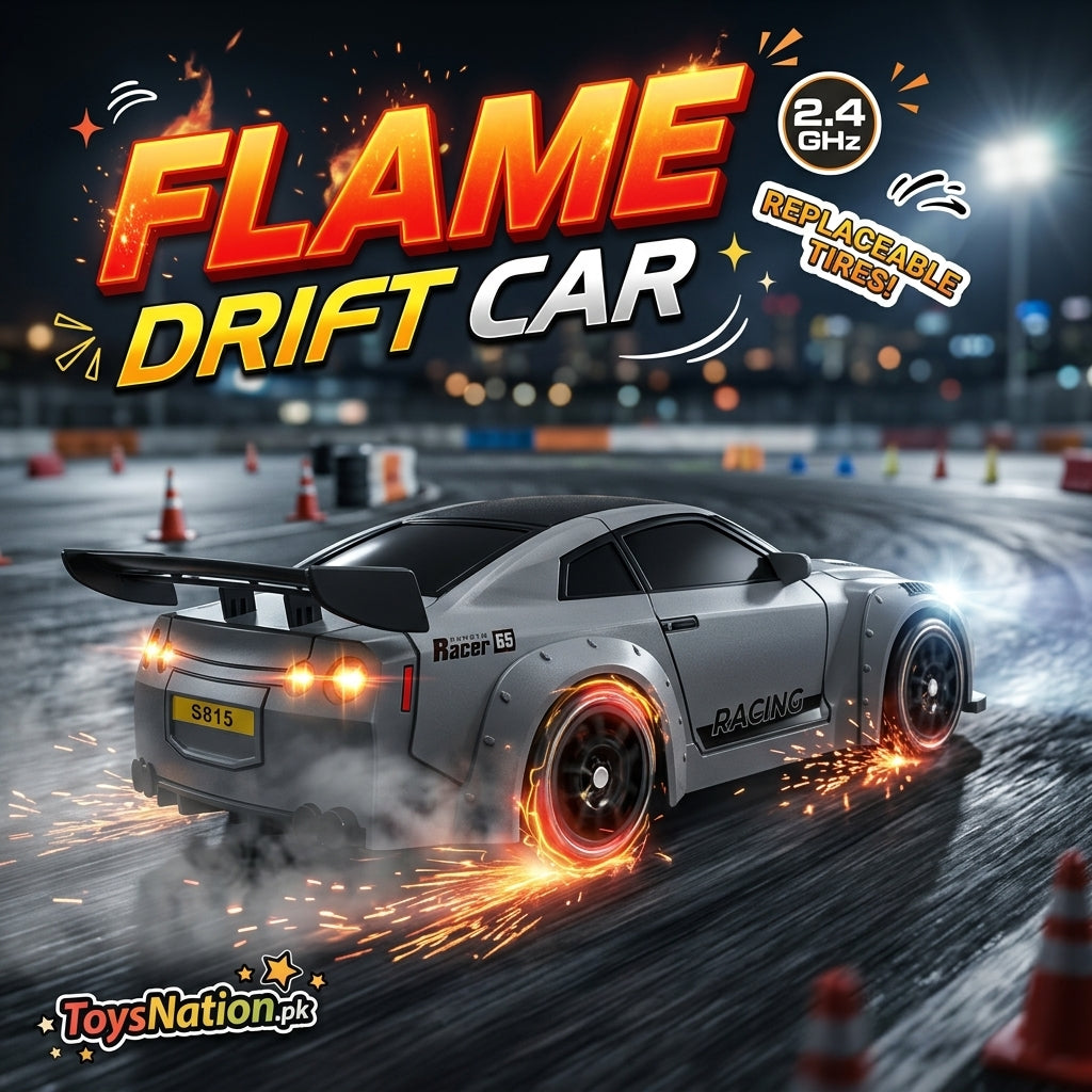 2.4GHz Remote Control Drift Car with Lighting Effects & Replaceable Tyres
