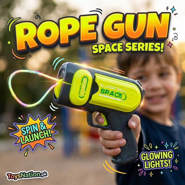 Space Series Light-Up Rope Gun Toy for Kids