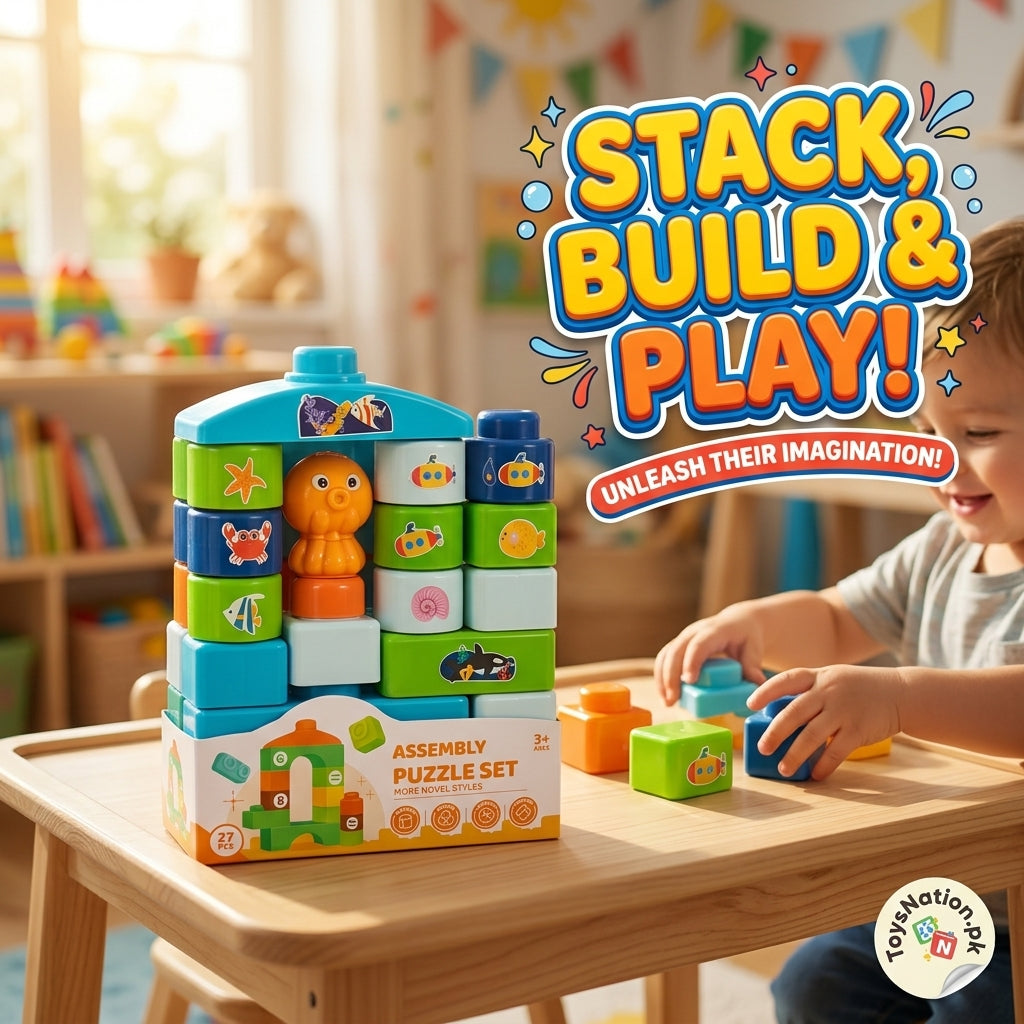 Ocean-Themed Building Blocks & Assembly Puzzle Set for Kids Secondary image