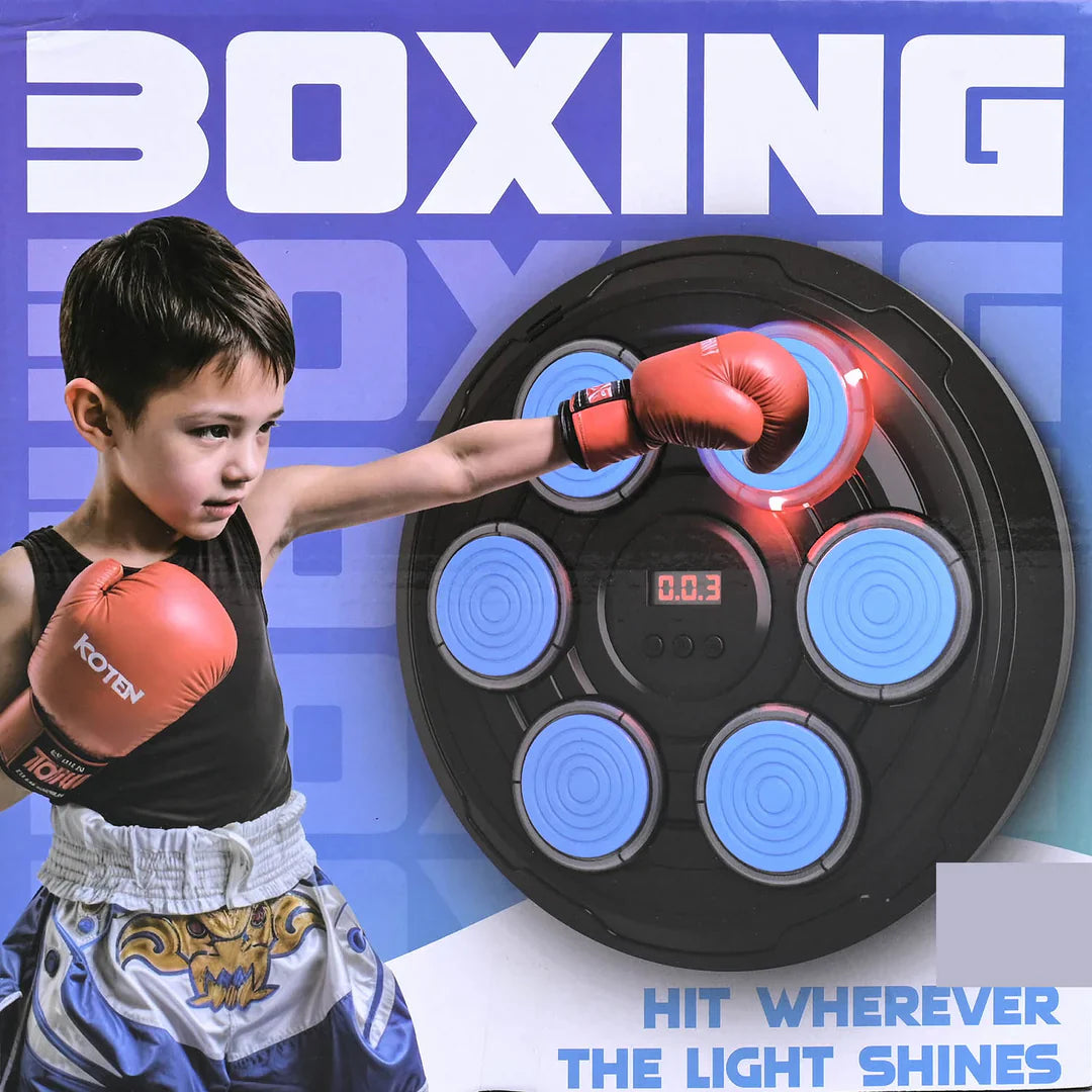 Interactive Boxing Wall Game - Light-Up Reaction Training Toy with Music for Kids