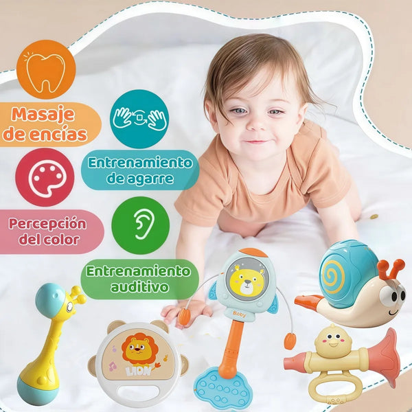 Baby Sensory Rattle Toy Set - 5-Piece Training & Development Collection