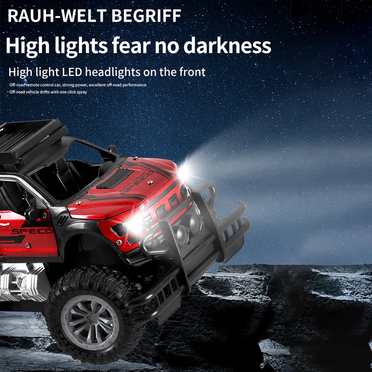 Remote Control Metal Jeep for Kids - RC Off-Road Vehicle with Lights & Rechargeable Battery