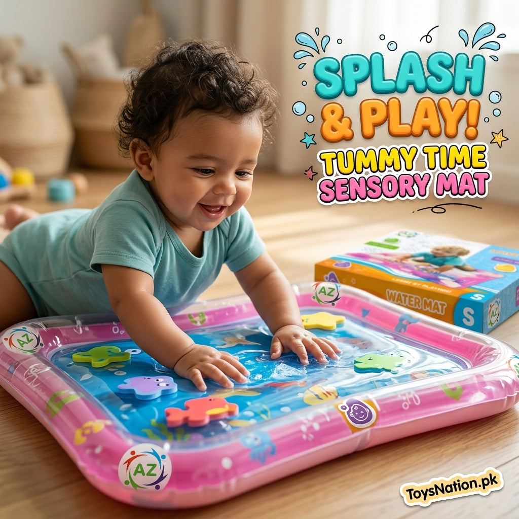 Baby Tummy Time Water Play Mat with Colourful Floating Sea Animals