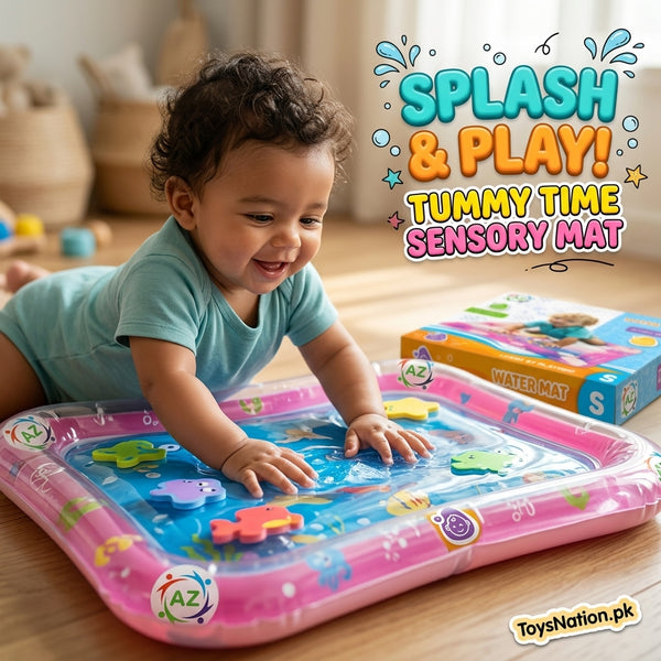 Baby Tummy Time Water Play Mat with Colourful Floating Sea Animals