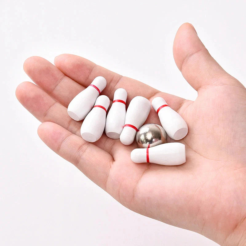 Wooden Desktop Bowling Game