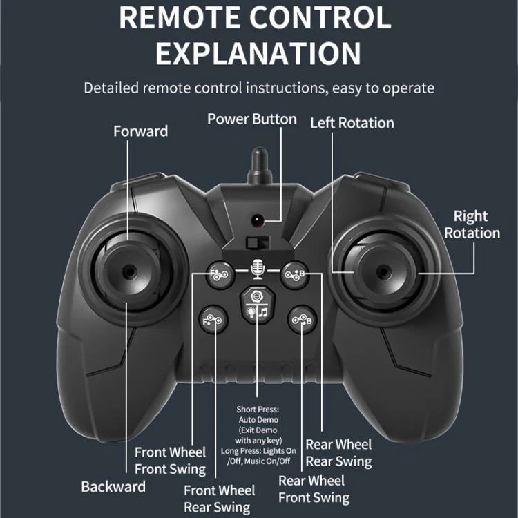 Mini RC Robot Dog - 2.4GHz 8-Wheel Stunt Toy