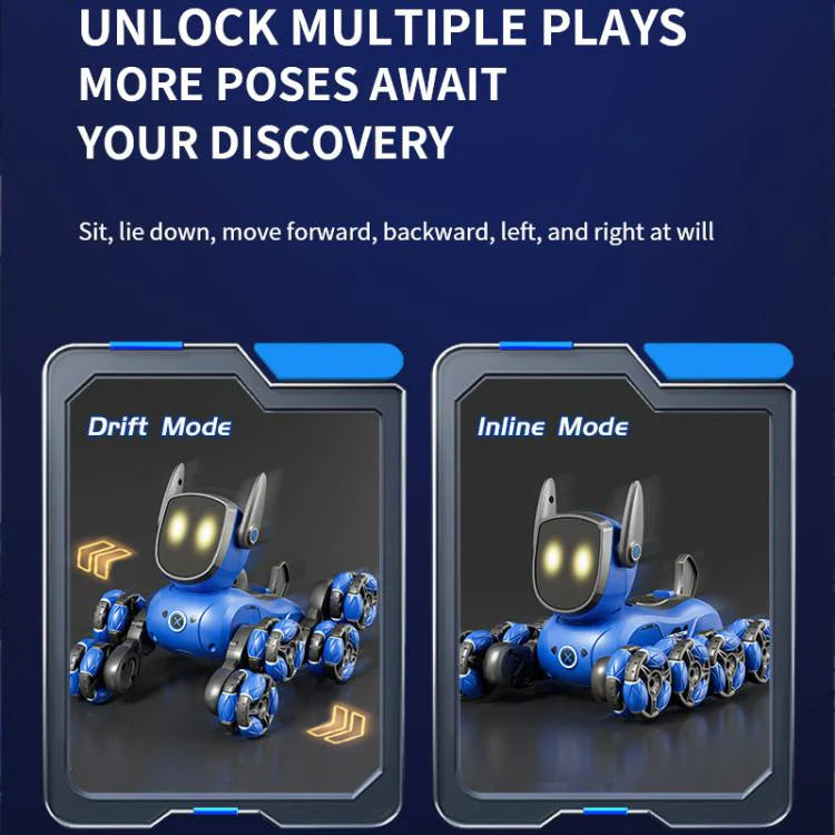 Mini RC Robot Dog - 2.4GHz 8-Wheel Stunt Toy