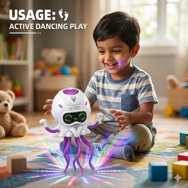 Fun Gesture Mechanical Octopus Dancing Robot Toy with LED Lights