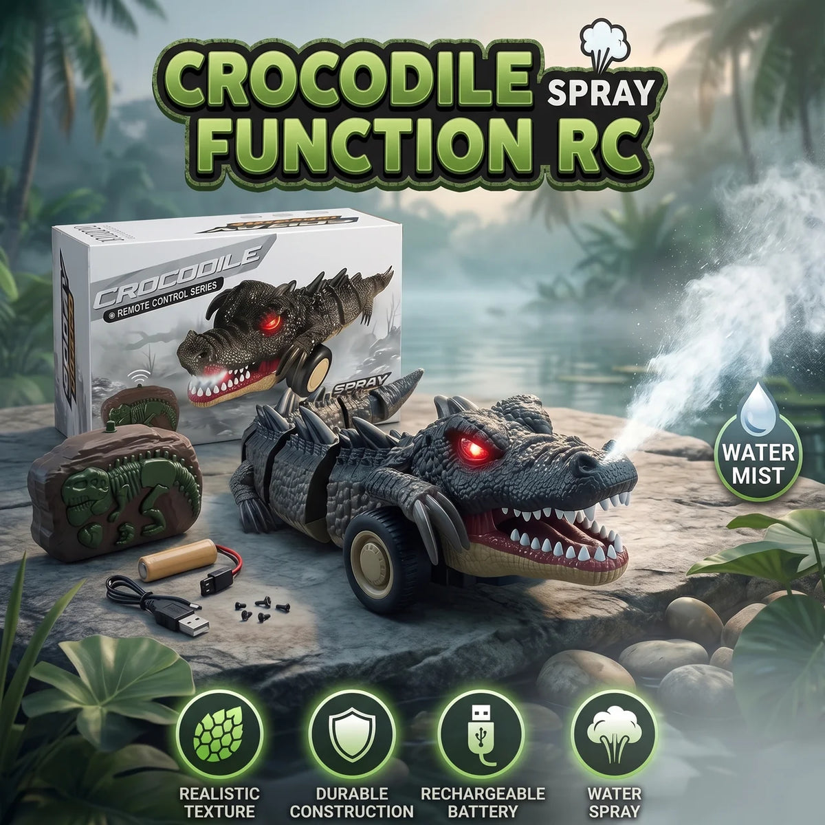 Remote Control Spray Function Crocodile