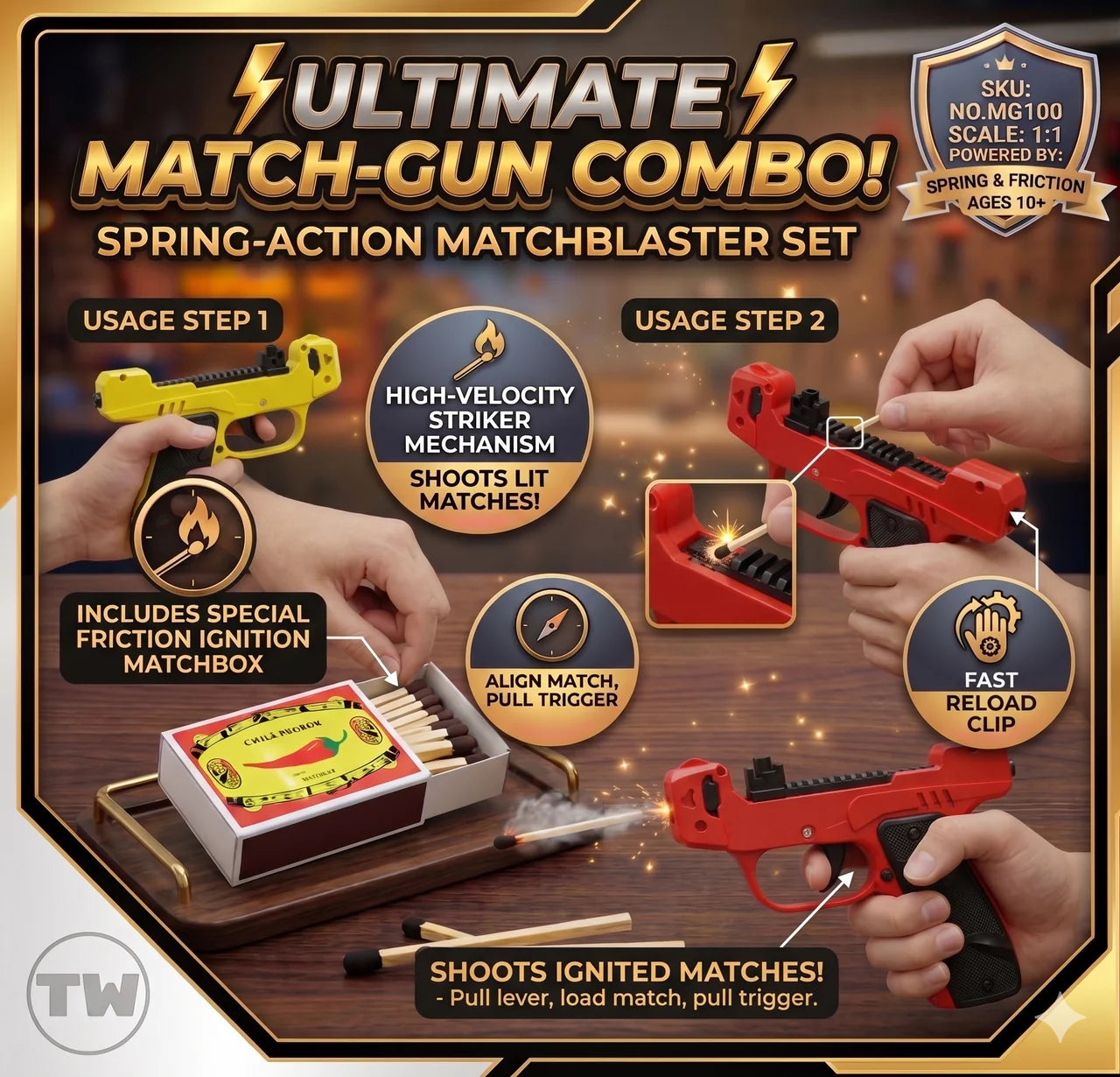 High Quality Pretend Play Matchstick Gun Toy