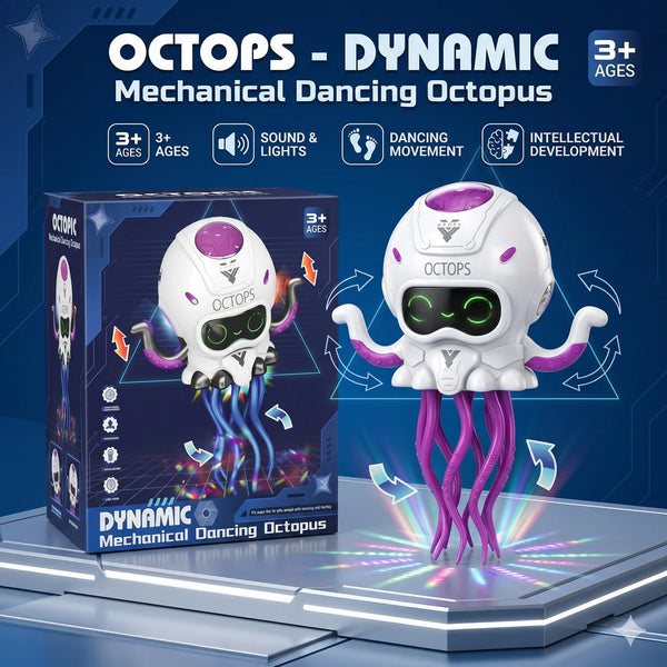 Fun Gesture Mechanical Octopus Dancing Robot Toy with LED Lights