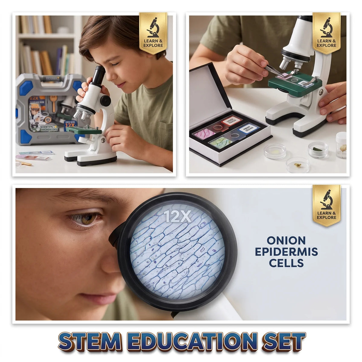 Scientific Microscope Kids STEM Set With Carry Case