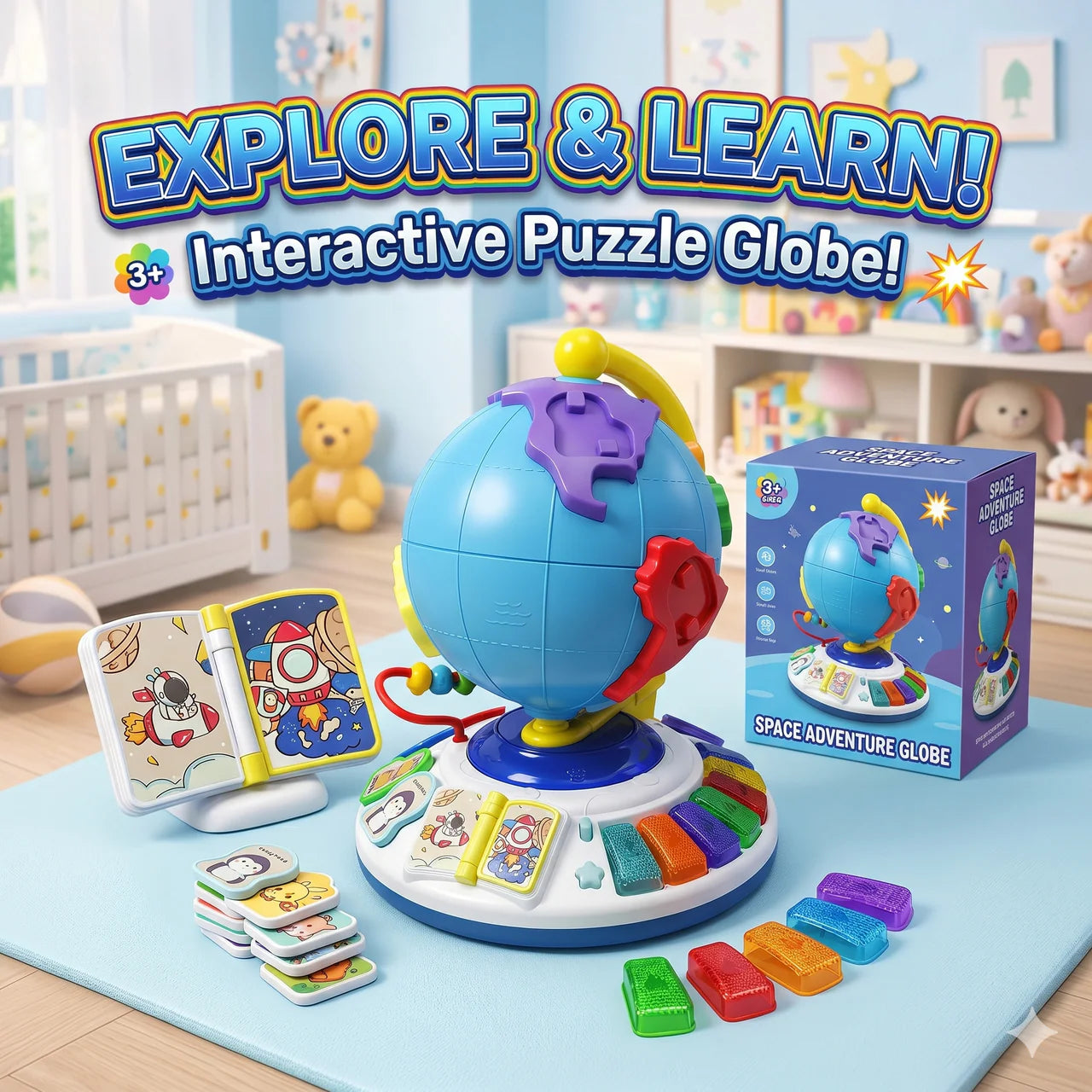 3-in-1 Interactive Learning Globe Toy for Kids Secondary image