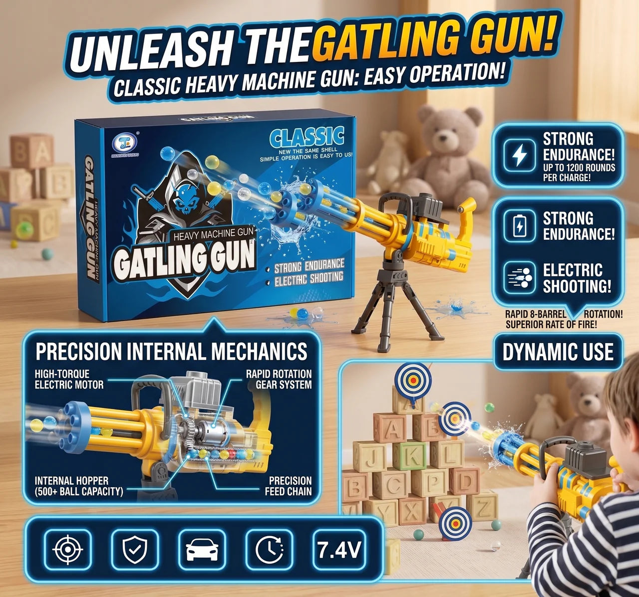 Gell Blaster Classic Heavy Machine Gun Gatling Toy Secondary image