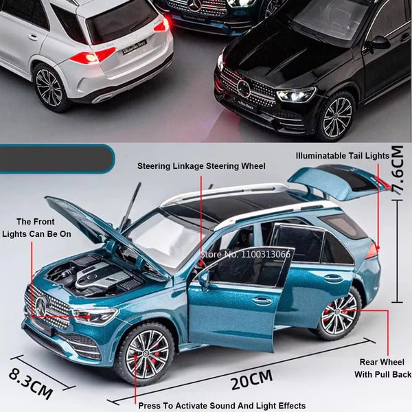 1:24 Scale Mercedes-Benz GLE 350 Die-Cast Model - Alloy SUV with Light & Sound