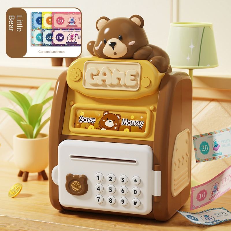 Multi-function Cartoon Atm Piggy Bank With Fingerprint Password