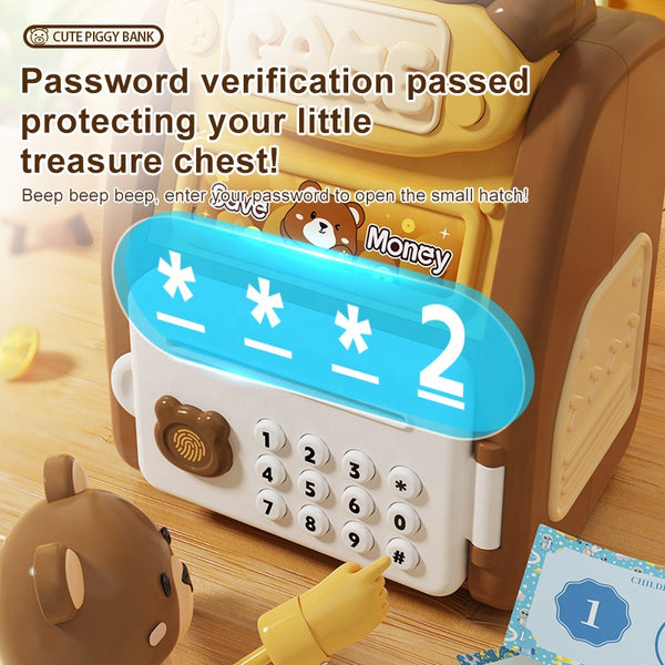 Multi-function Cartoon Atm Piggy Bank With Fingerprint Password
