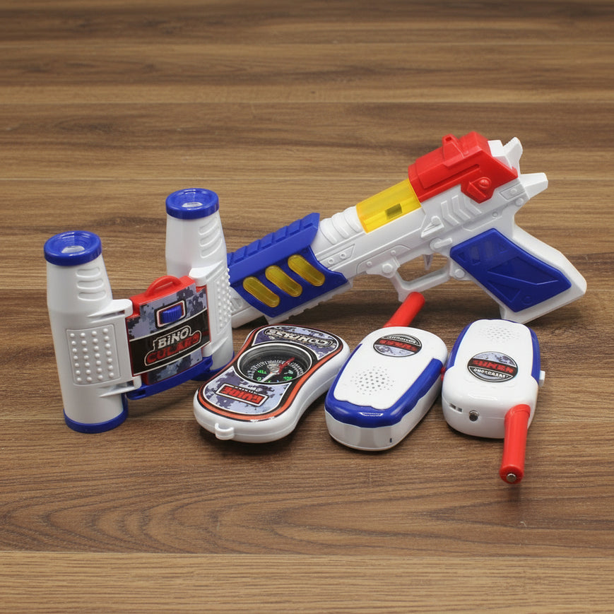 Police Force Gun Set with Walkie Talkie - Kids Pretend Play Set with Light & Sound Secondary image