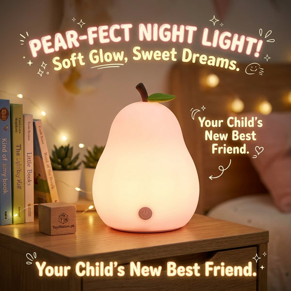 low & Dream Pear Silicone Night Light – Cute Soft Glow Bedside Lamp for Kids