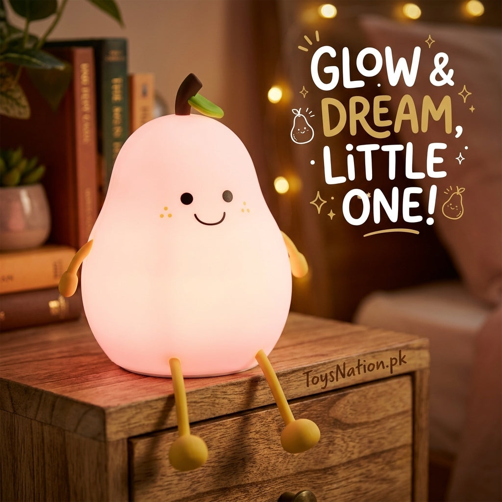 low & Dream Pear Silicone Night Light – Cute Soft Glow Bedside Lamp for Kids Main image