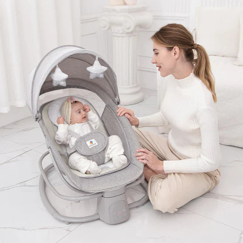 Mastela Deluxe 4-in-1 Electric Swing Bassinet Rocker with Food Tray
