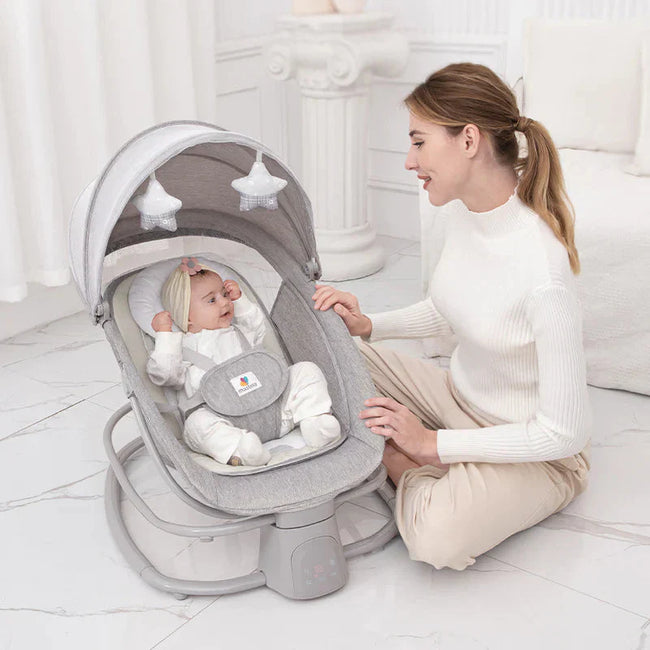 Mastela Deluxe 4-in-1 Electric Swing Bassinet Rocker with Food Tray Hover Image