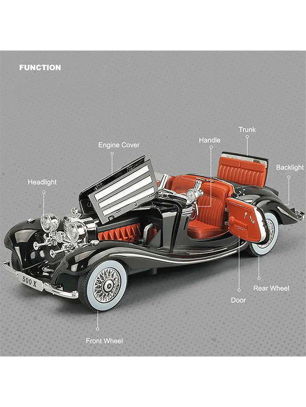 1:24 Scale Mercedes-Benz 500K Die-Cast Model - Classic Alloy with Light & Sound