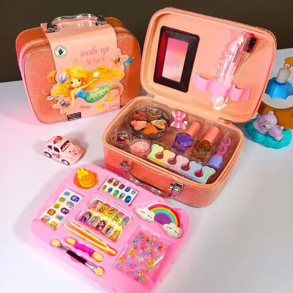 Kids Makeup Kit for Girls - Complete Beauty Play Set with Bag & Mirror