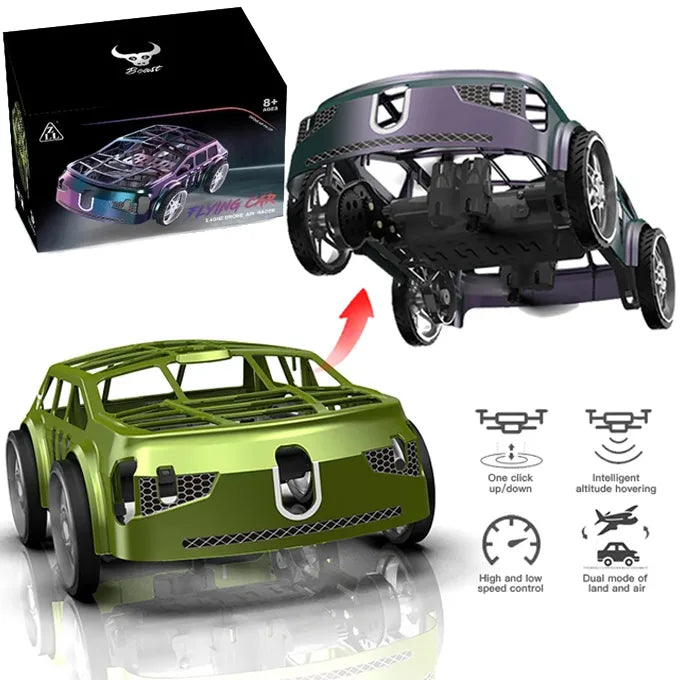 2-in-1 RC Flying Car - 2.4GHz Remote Control Land & Air Dual-Mode with LED Lights