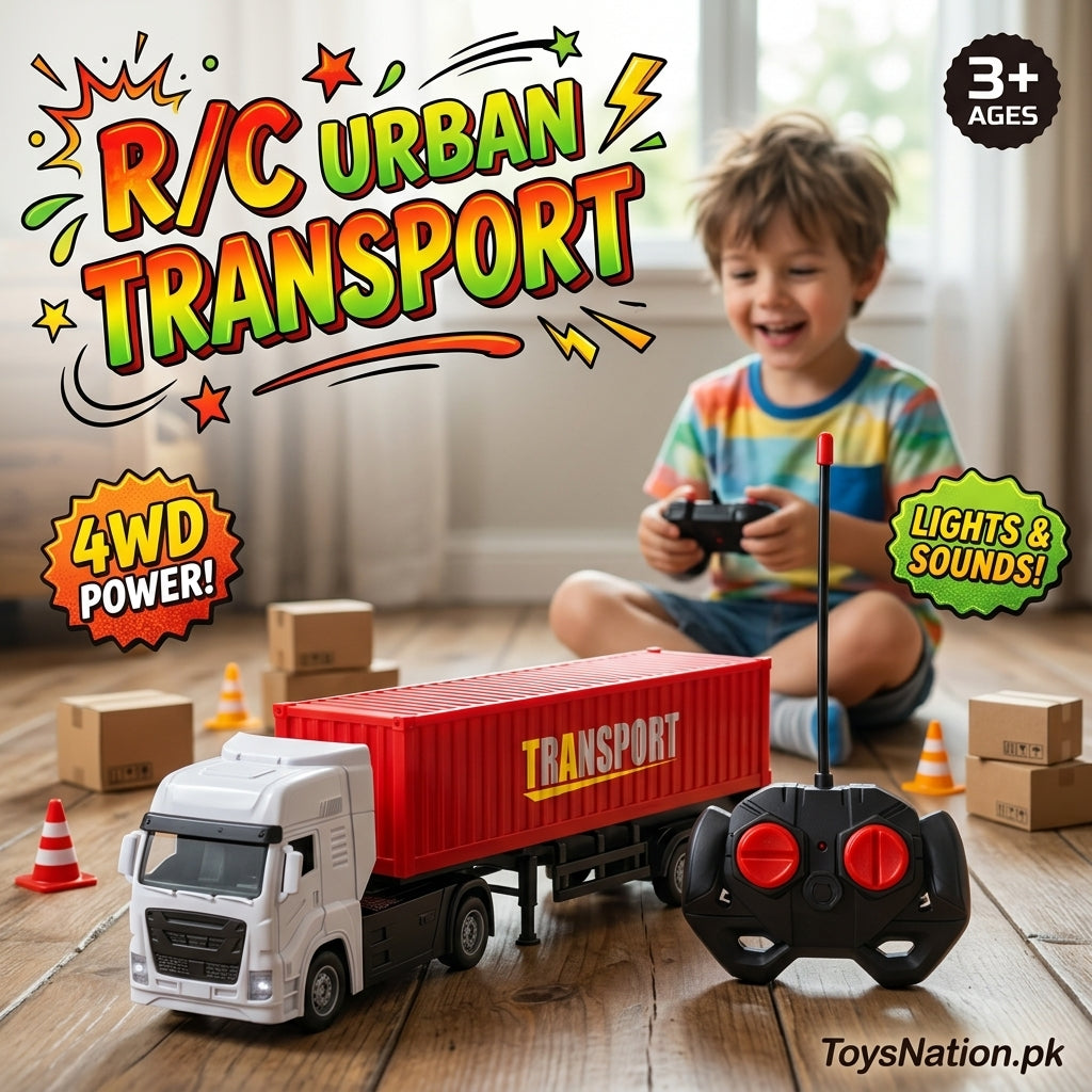 Remote Control Container Transport Truck with Lights & Sounds Secondary image