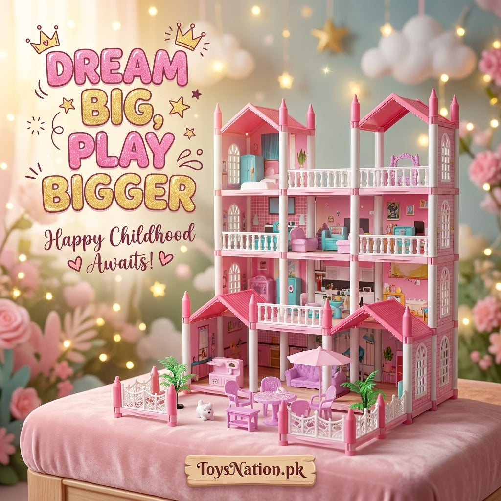 Grand Princess Doll House Mansion – 3-storey Play House With Furniture