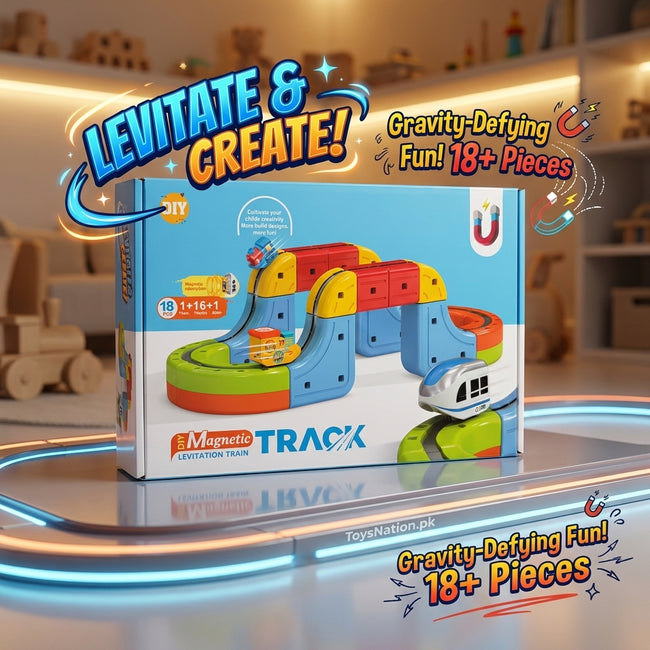 Magnetic Train Puzzle Track Set 18 Pieces Hover Image