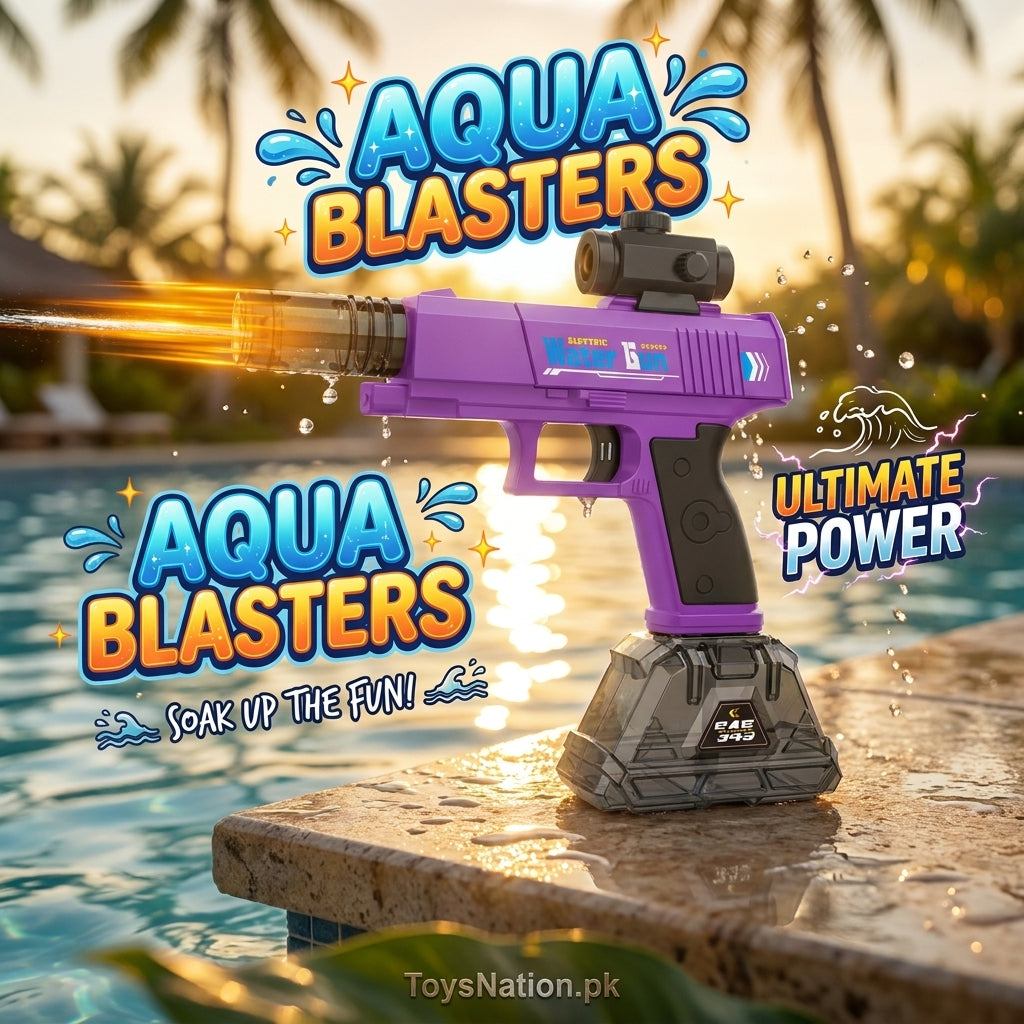 Electric Light-Up Water Gun – Rapid Fire, 6-8M Range & Rechargeable Battery