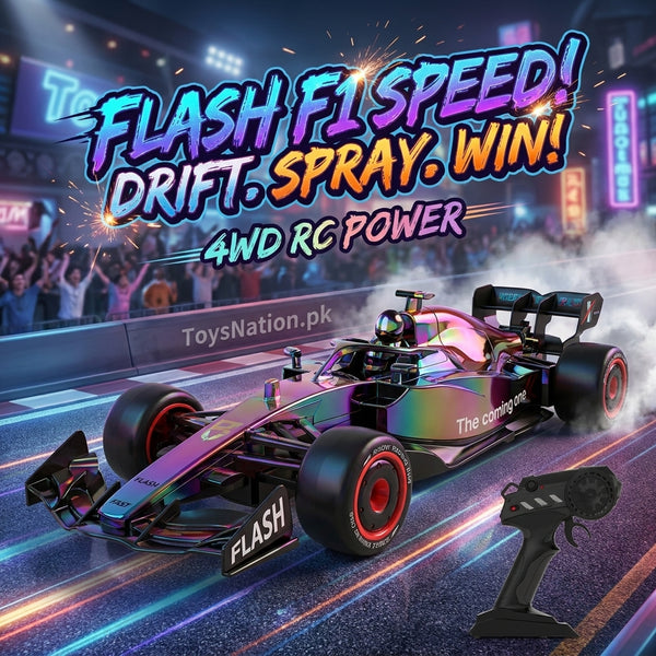 Flash F1 RC Racing Car – 4WD Remote Control Formula Car with Drift & Spray Effect