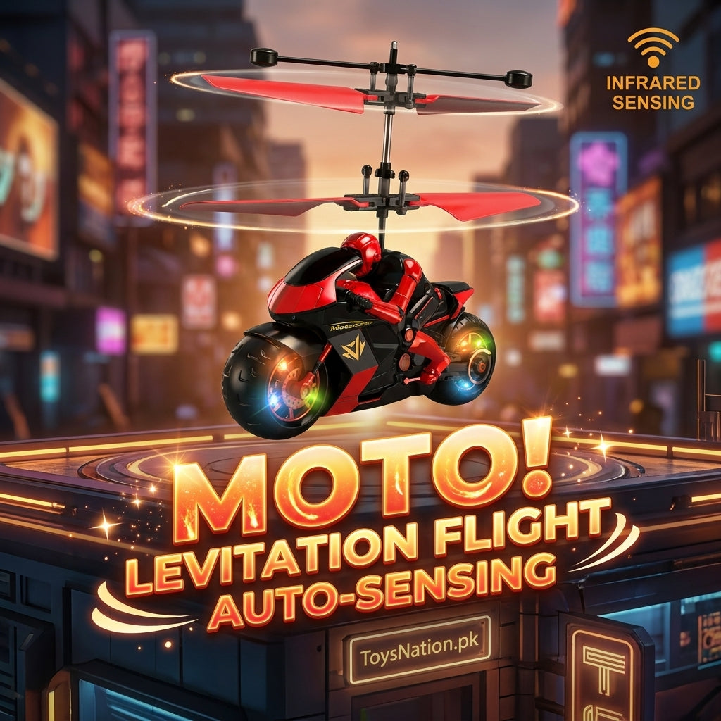 Levity Ride Flying Motorcycle Toy – Auto-Sensing Gravity-Defying Helicopter Bike