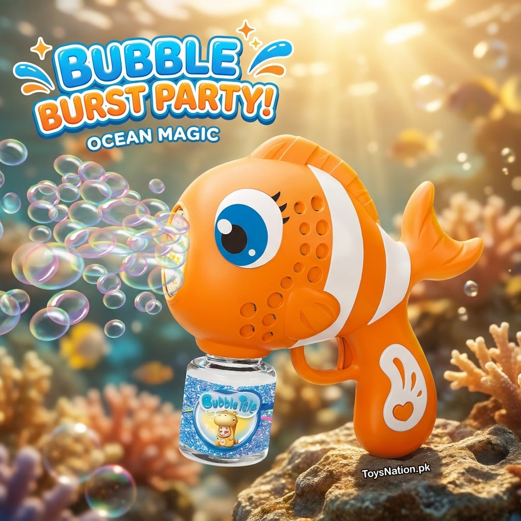Clown Fish Bubble Gun – Automatic Bubble Blaster with Bubble Solution for Kids  Alternatives: