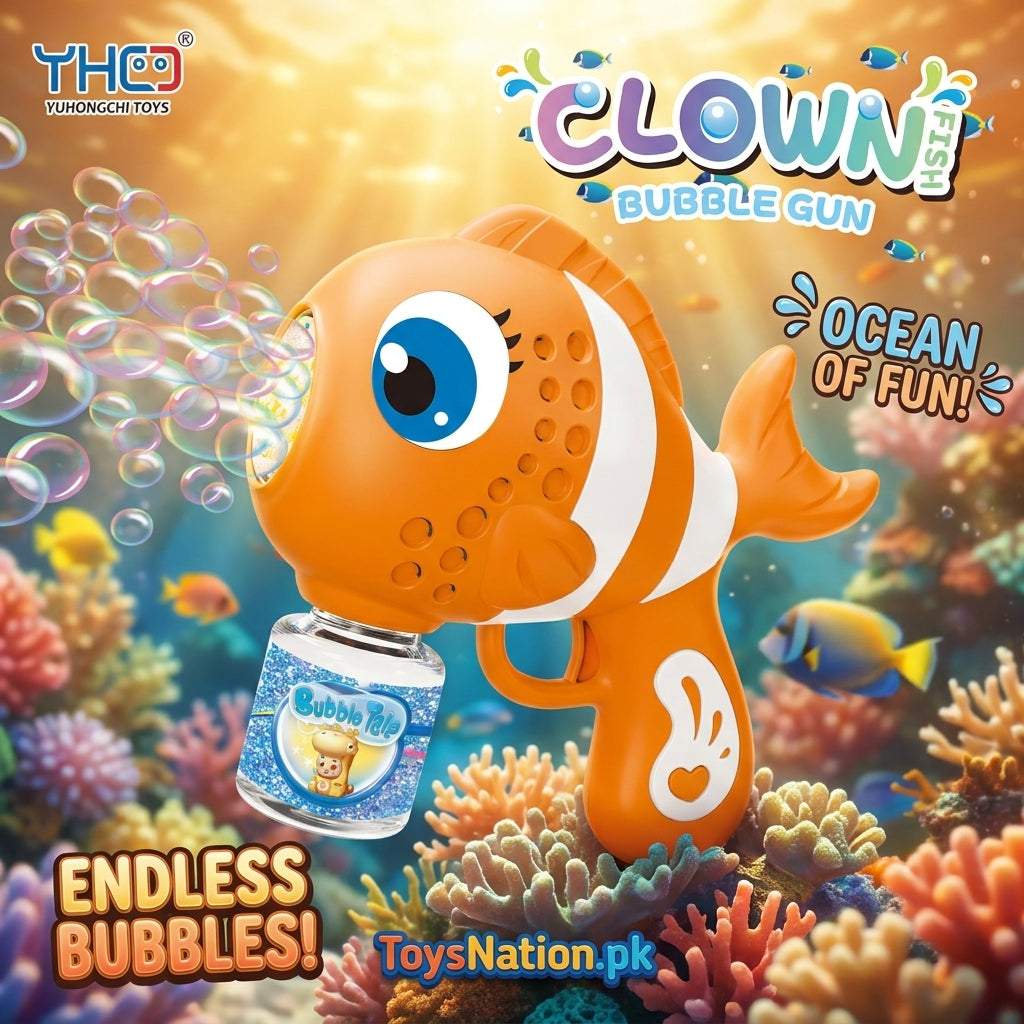 Clown Fish Bubble Gun – Automatic Bubble Blaster with Bubble Solution for Kids  Alternatives: