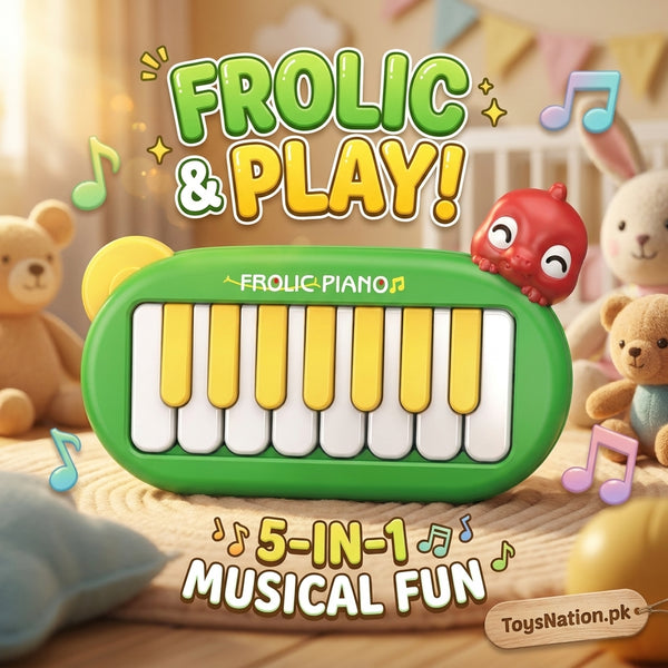 Frolic Piano Baby Keyboard Toy – 5 Fun Modes with Piano, Songs & Learning for Toddlers