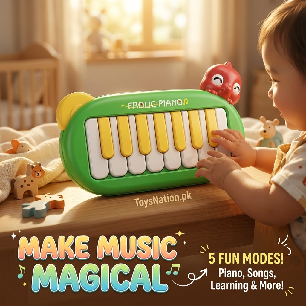 Frolic Piano Baby Keyboard Toy – 5 Fun Modes with Piano, Songs & Learning for Toddlers