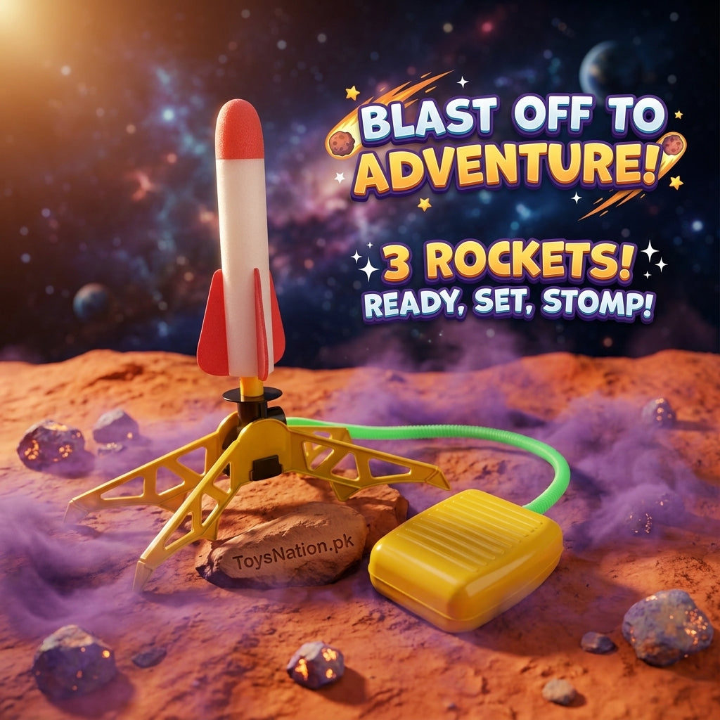 Kids Air-Powered Rocket Launcher Set – Stomp & Launch Space Adventure Kit