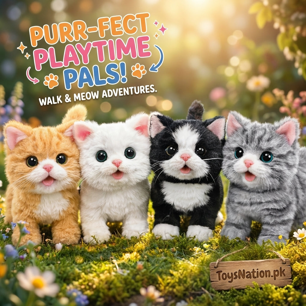 Interactive Walking & Meowing Cute Cat - Pack of 1