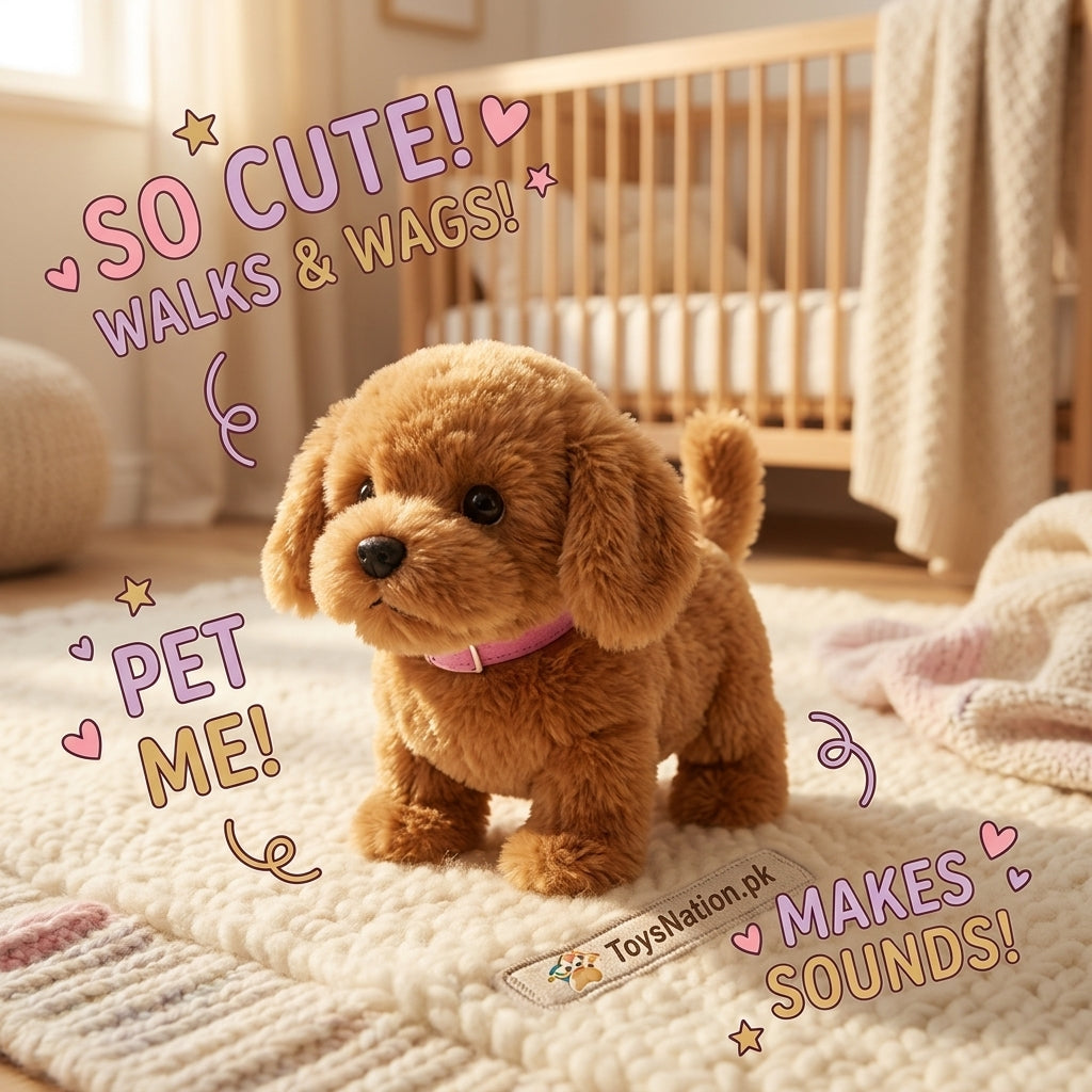 Interactive Walking Plush Dog - Pack of 1