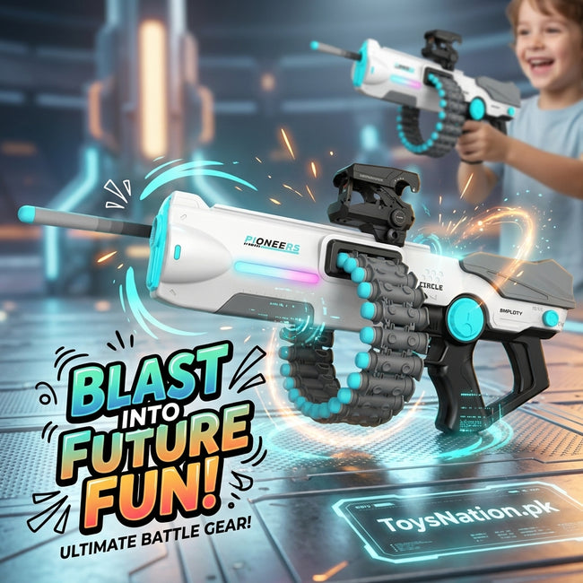 Electric Auto-Fire Soft Dart Blaster with Scope - 30 Foam Darts Included Hover Image