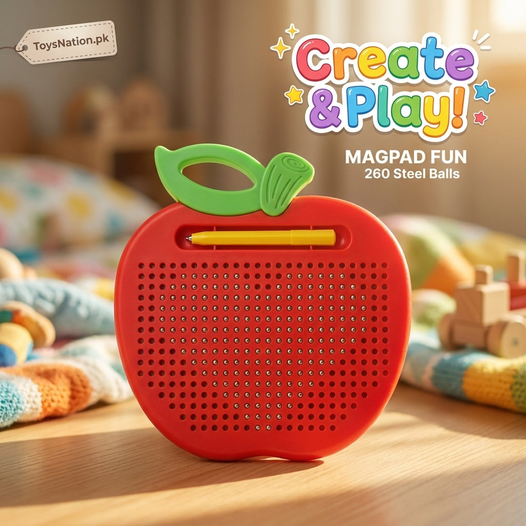 Magnetic Apple Drawing Board - Learning Board with 10 Pattern Cards for Kids