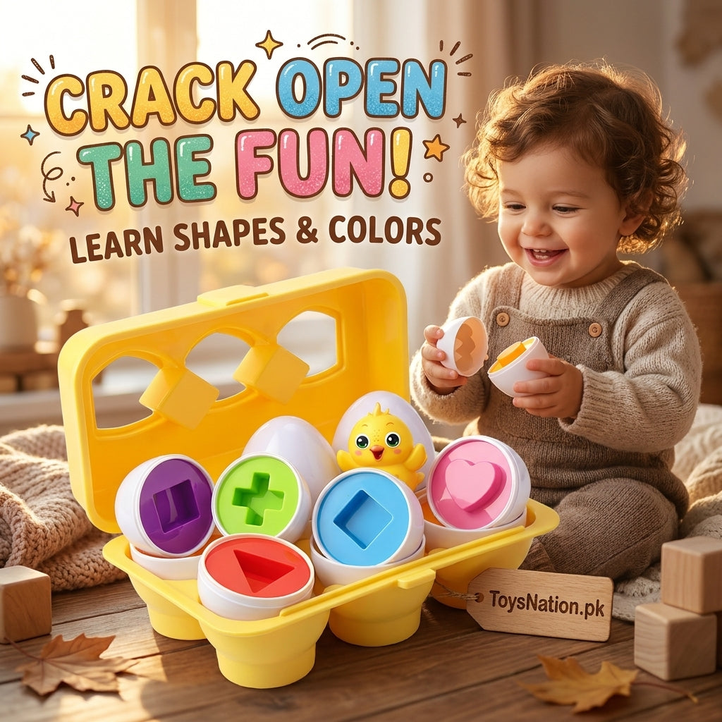 Educational Shape Matching Eggs – 6 Shapes Learning Set for Toddlers