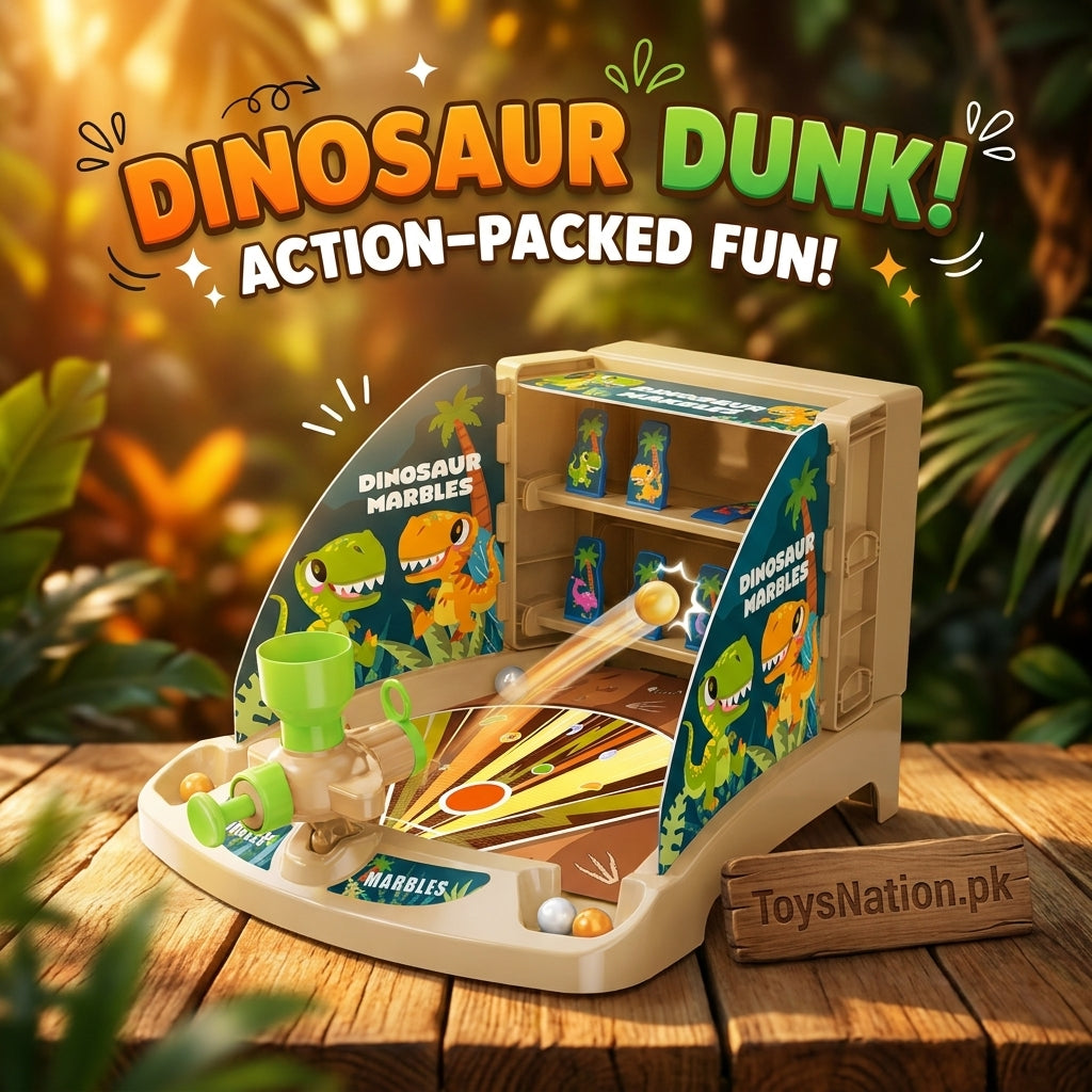 Dinosaur Catapult Ball – Marble Shooting Tabletop Game for Kids