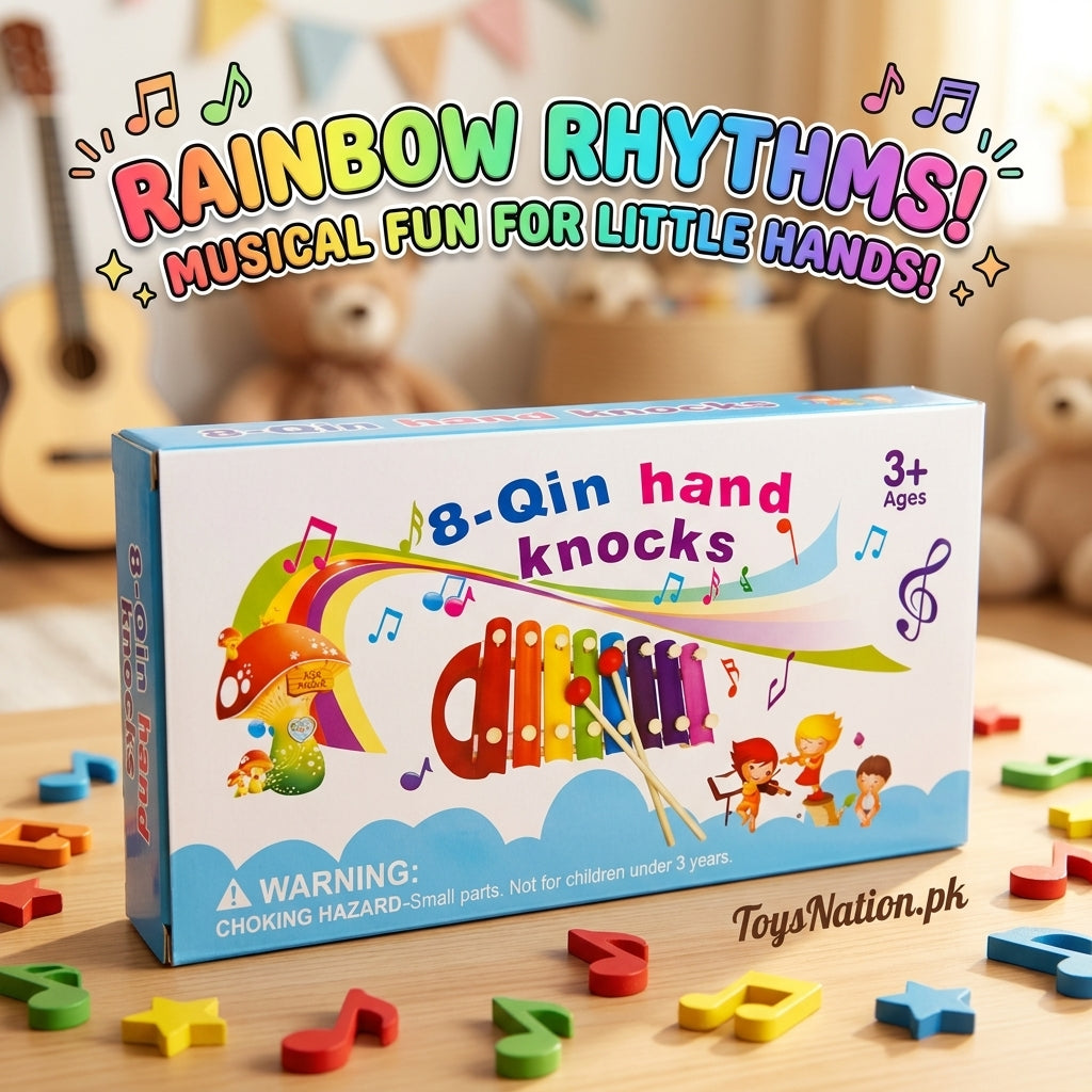 Rainbow Rhythms 8-Key Kids Xylophone – Musical Instrument Toy for Toddlers