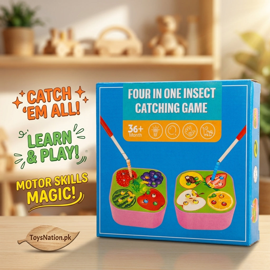 4-in-1 Magnetic Bug Catching Game – Grow & Learn Activity Toy for Toddlers